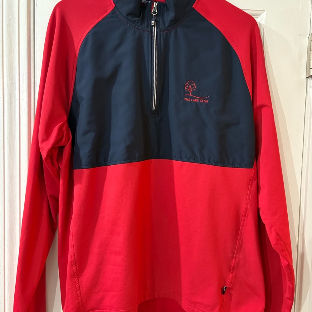 Cutter & Buck Quarter Zip  Red and Navy Pullover
